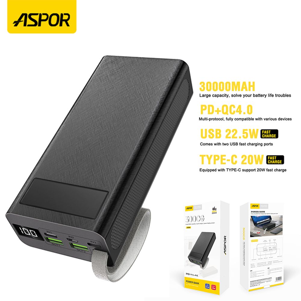 https://www.rcmmultimedia.com/storage/photos/1/Powerbanks/ASPOR A306 30000mAh Power Bank LCD Display 22.5W and 20W PD.jpeg